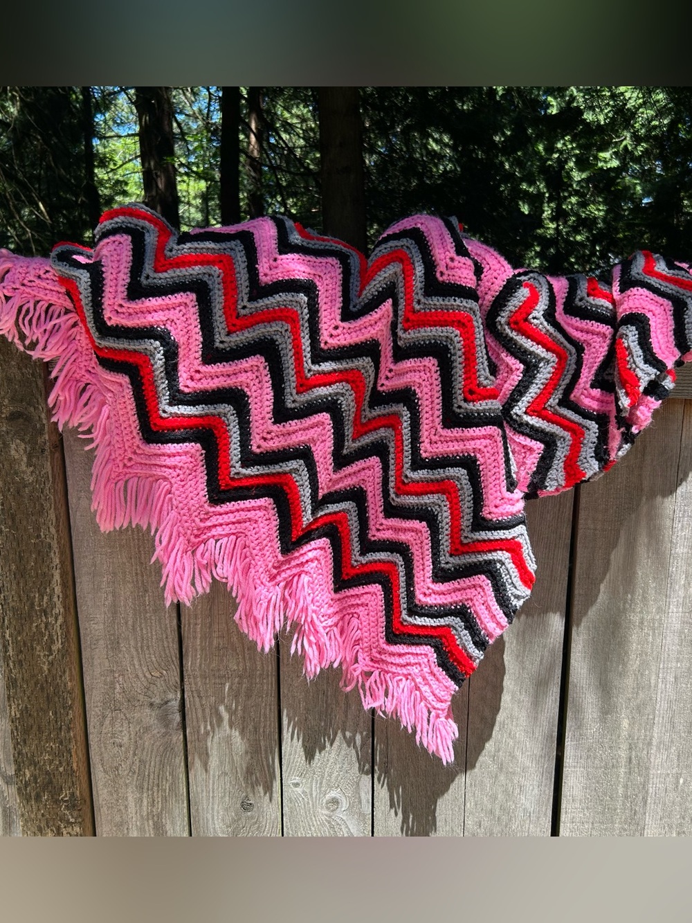 Funky long granny blanket!!